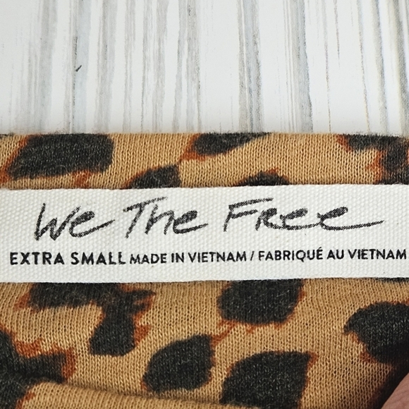 Free People We the Free Clarity T Shirt in Cheetah Combo Size Medium - Picture 7 of 10